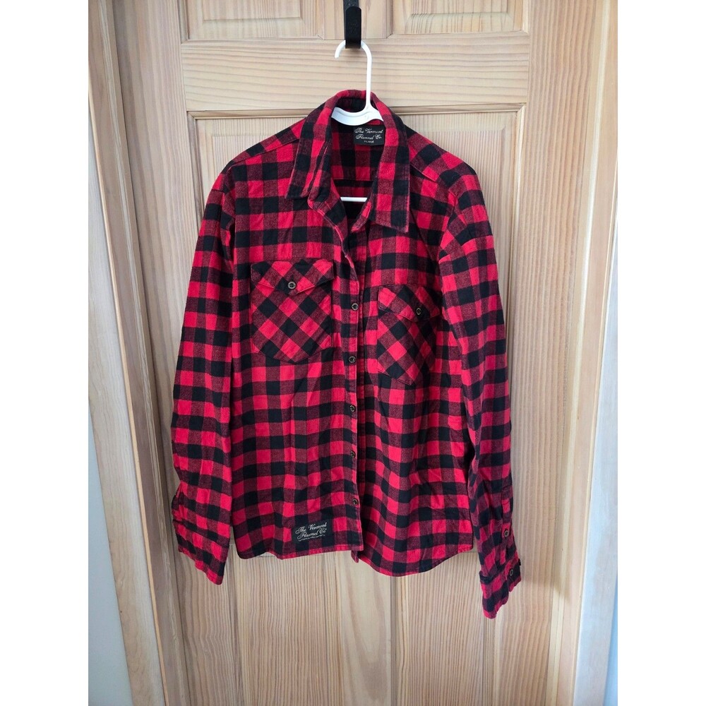 Vermont Flannel Co Black Red Buffalo Plaid Button Down Long Sleeve Shirt XL